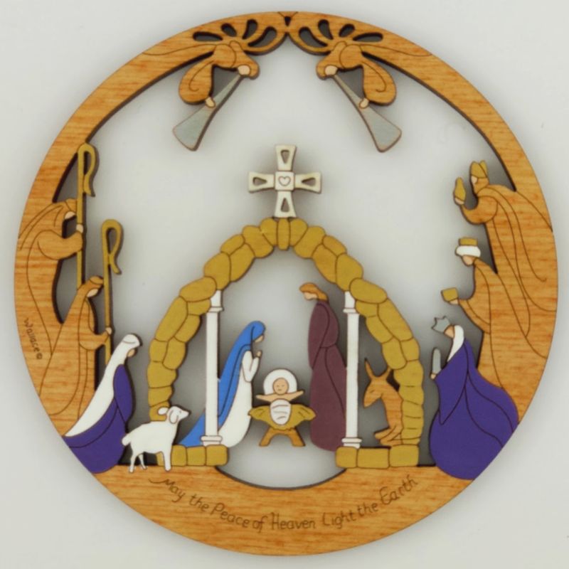 Round Nativity Ornament